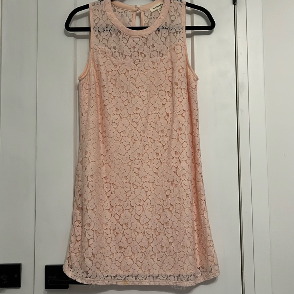 Monteau Pink Lace Mini Dress